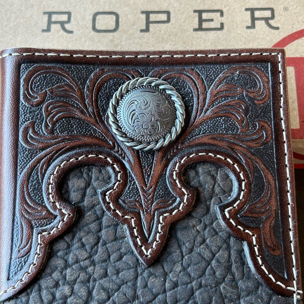 Roper‎ Check Book Wallet Genuine Leather New With Tags